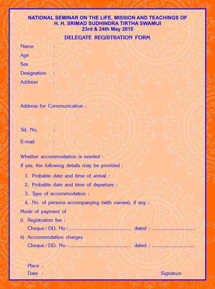 National Seminar on “The Life, Mission and Teachings of H.H SHRIMATH SUDHINDRA THIRTHA SWAMIJI“