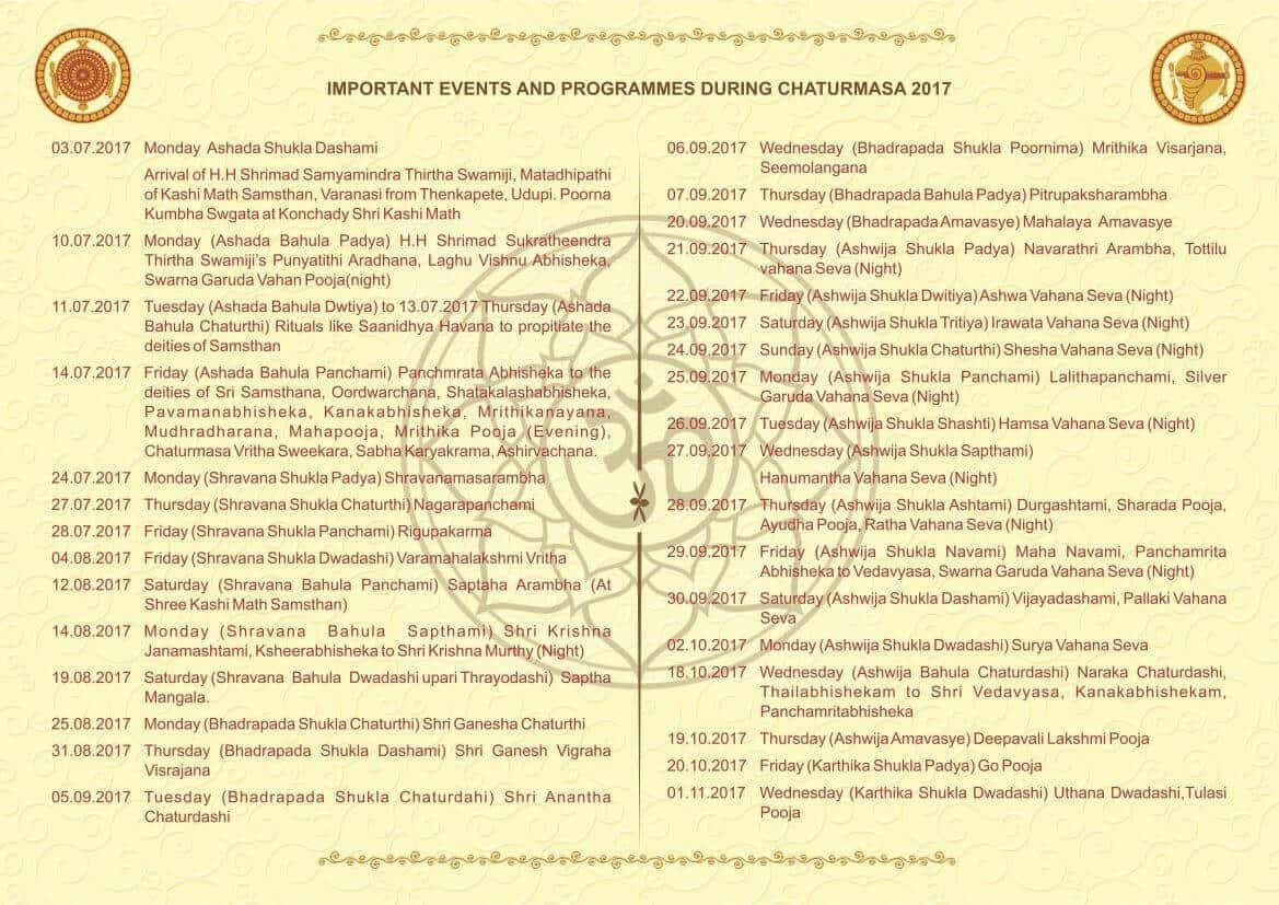 16th Chaturmas Vrita & Sahasra Kumbhabhisheka, Konchady SKM